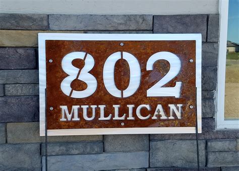 metal number for house|metal house number yard sign.